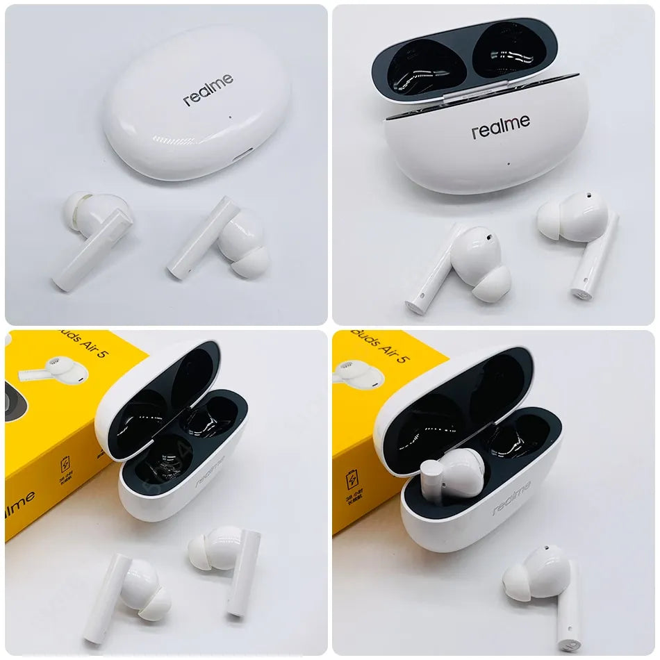 Global Version realme buds Air 5 TWS Earphone 50dB Active Noise Cancelling Wireless Headphone Bluetooth 5.3 38 Hour Battery Life