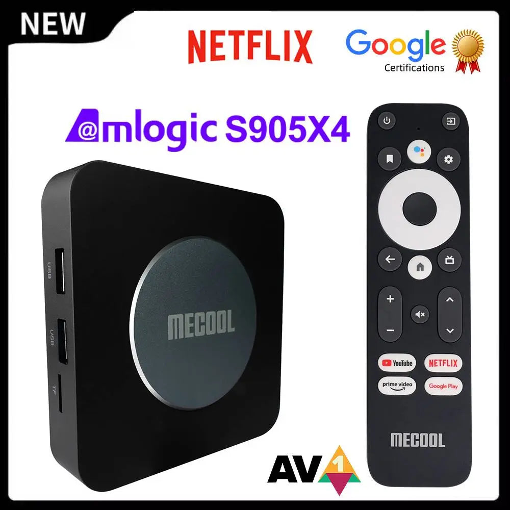 Google Netflix Certified Mecool KM2 Plus 4K ATV Box Amlogic S905X4 Android 11 TV Box Update From KM2 Media Player USB3.0 BT5.0