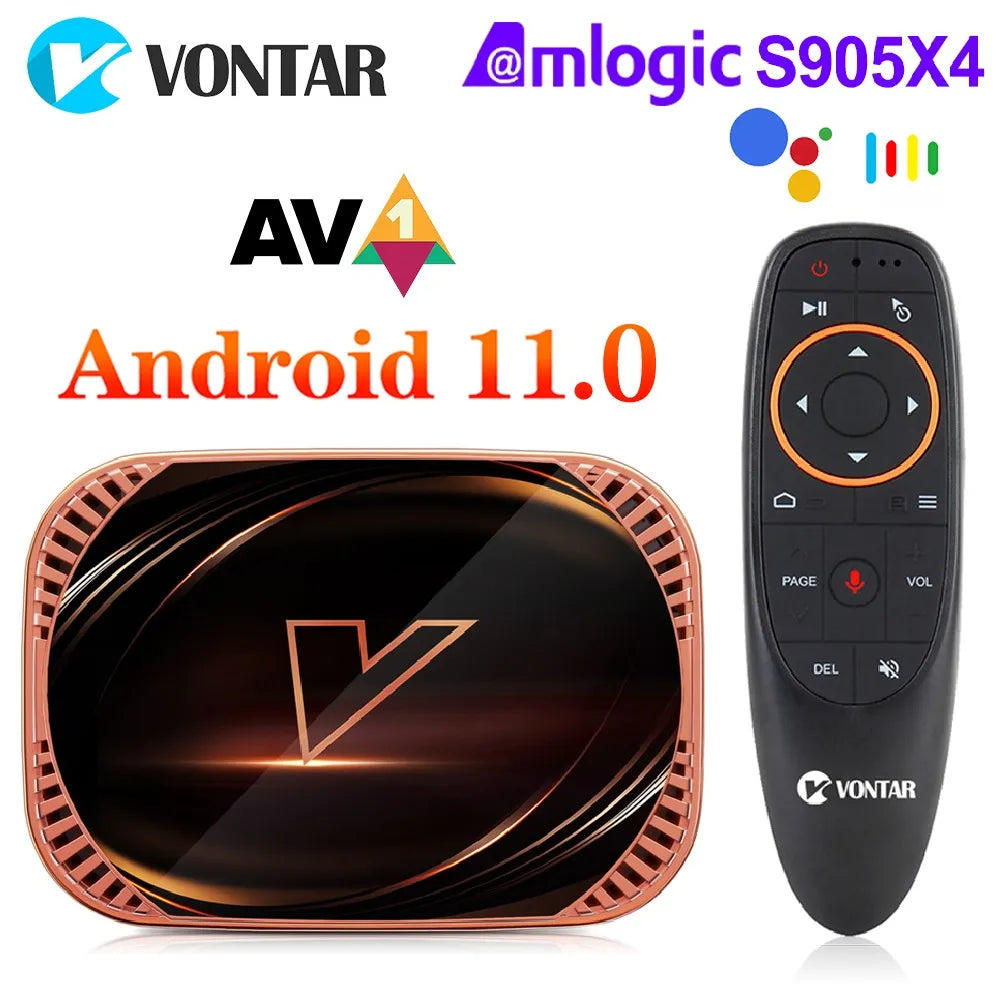 VONTAR X4 Amlogic S905X4 Smart TV Box Android 11 4GB 128G 32GB 64GB Wifi  BT AV1 Media Player TVBOX 4K 1000M Set top box