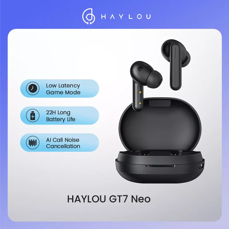 HAYLOU GT7 Neo TWS Wireless Earbuds Bluetooth5.2 Smart Touch Control Headphone 22H Battery Life 65ms Game Mode Headset For Phone