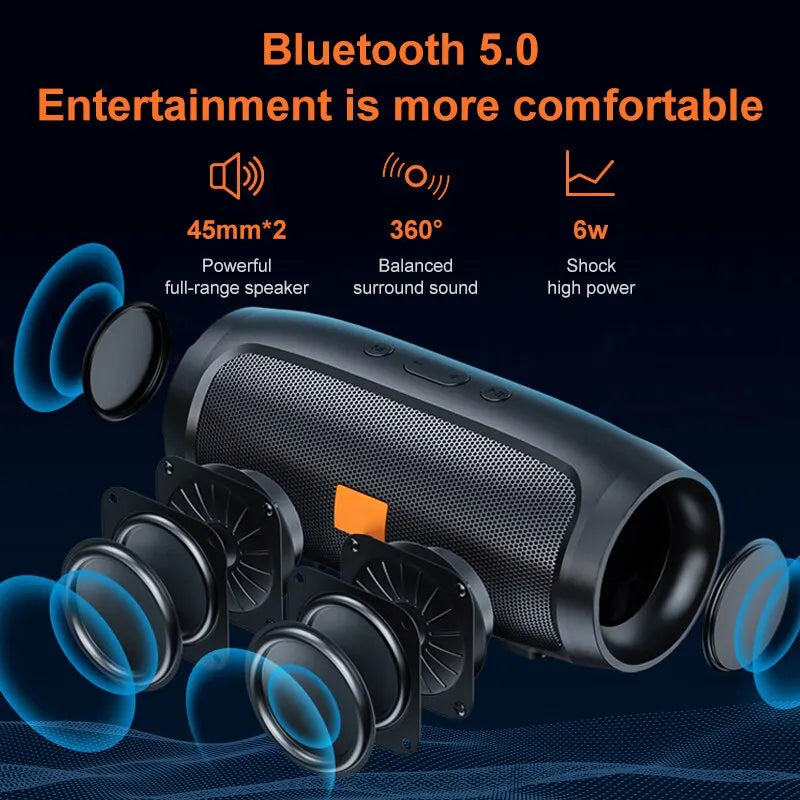 DELI29M Bluetooth Speaker Dual Speaker Stereo Outdoor Tfusb Playback Fm Voice Broadcasting Portable Subwoofer 50Wireless Speaker