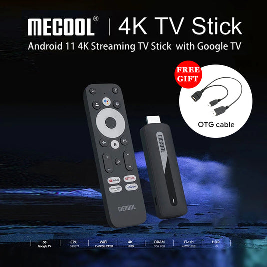 Premium IPTV Jahresliste & Mecool KD3 4K TV Stick Android 11 Amlogic S905Y4 mit Dolby Audio2G + 8G Smart TV Box Mit WLAN 2,4G/5G HDR 10 Media Player Dong